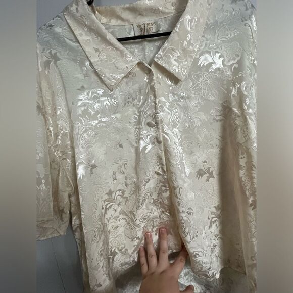 Vintage Gold Label Victoria’s Secret Floral Button Down Night Shirt Size Large - Picture 4 of 7